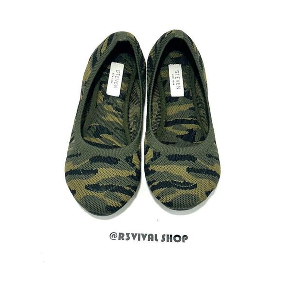Steven By Steve Madden Bandour Shoe Ballet Flat Camouflage Camo Green - Size 7.5 - Picture 3 of 10